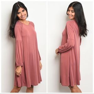 ❌❌ SOLD: Rose Pink Dress with Open V in Back